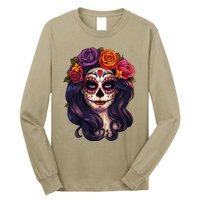 De Los Muertos La Catrina Day Of The Dead Sugar Skull Women Long Sleeve Shirt