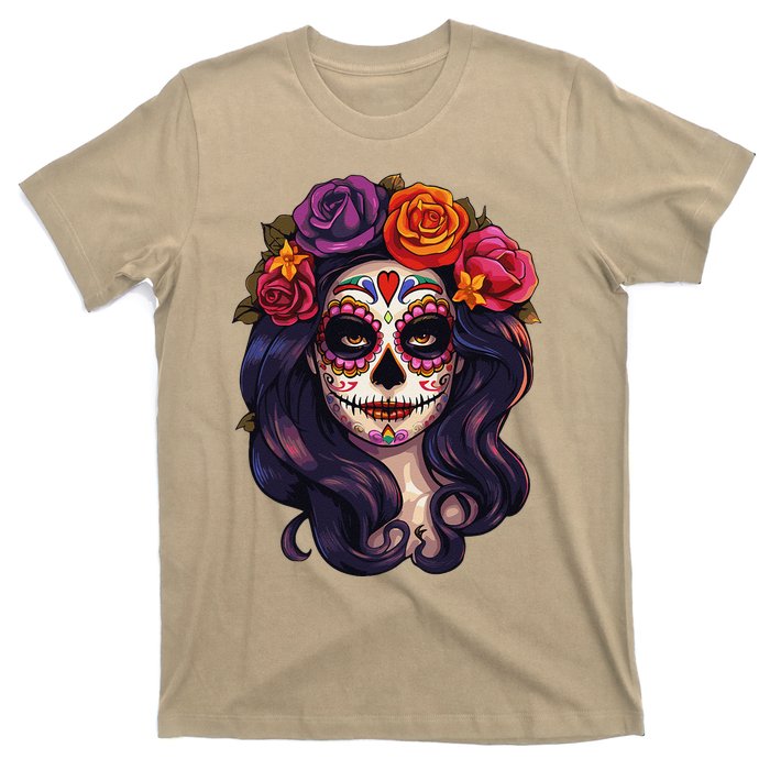 De Los Muertos La Catrina Day Of The Dead Sugar Skull Women T-Shirt