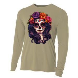 De Los Muertos La Catrina Day Of The Dead Sugar Skull Women Cooling Performance Long Sleeve Crew