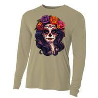 De Los Muertos La Catrina Day Of The Dead Sugar Skull Women Cooling Performance Long Sleeve Crew