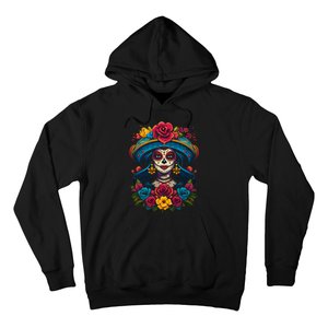 De Los Muertos La Catrina Sugar Skull Women Day Of The Dead Hoodie