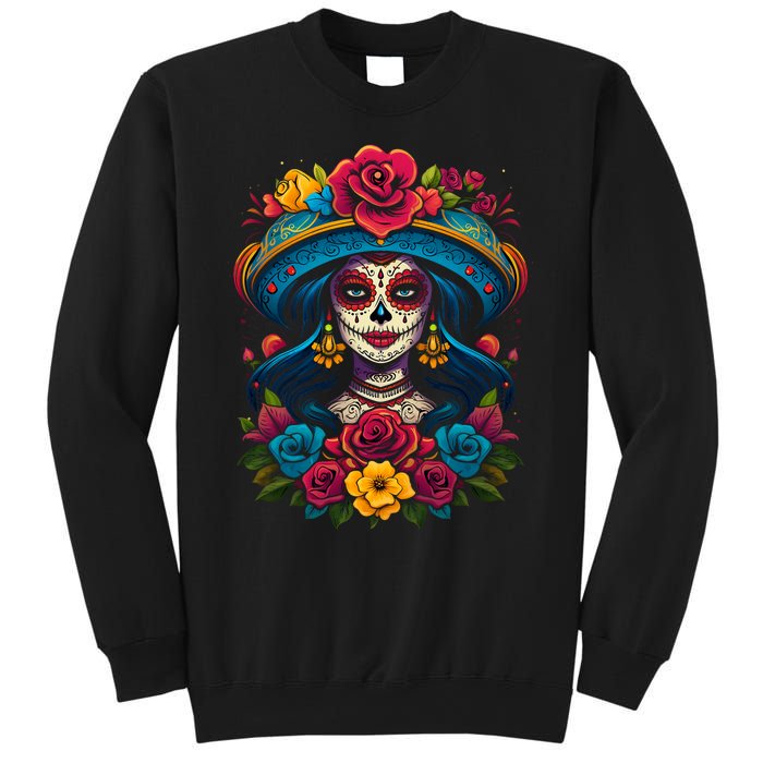 De Los Muertos La Catrina Sugar Skull Women Day Of The Dead Sweatshirt