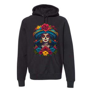 De Los Muertos La Catrina Sugar Skull Women Day Of The Dead Premium Hoodie