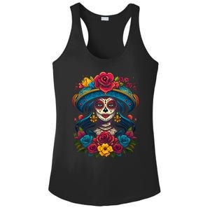 De Los Muertos La Catrina Sugar Skull Women Day Of The Dead Ladies PosiCharge Competitor Racerback Tank