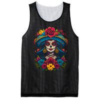 De Los Muertos La Catrina Sugar Skull Women Day Of The Dead Mesh Reversible Basketball Jersey Tank