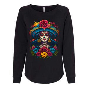 De Los Muertos La Catrina Sugar Skull Women Day Of The Dead Womens California Wash Sweatshirt