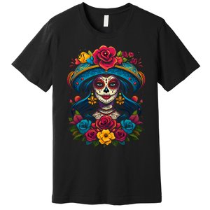 De Los Muertos La Catrina Sugar Skull Women Day Of The Dead Premium T-Shirt