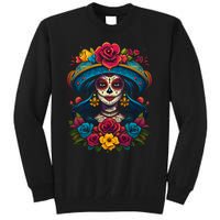 De Los Muertos La Catrina Sugar Skull Women Day Of The Dead Tall Sweatshirt