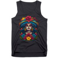 De Los Muertos La Catrina Sugar Skull Women Day Of The Dead Tank Top