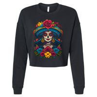 De Los Muertos La Catrina Sugar Skull Women Day Of The Dead Cropped Pullover Crew