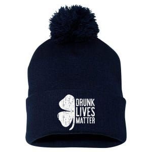 Drunk Lives Matter St. Patrick Day Drinking Pom Pom 12in Knit Beanie