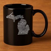 Drink Local Michigan Breweries 11oz C Handle Ceramic Mug