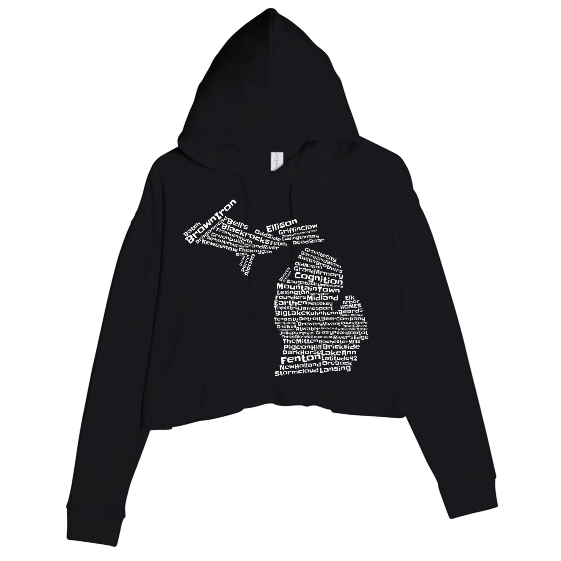 Drink Local Michigan Breweries Crop Fleece Hoodie