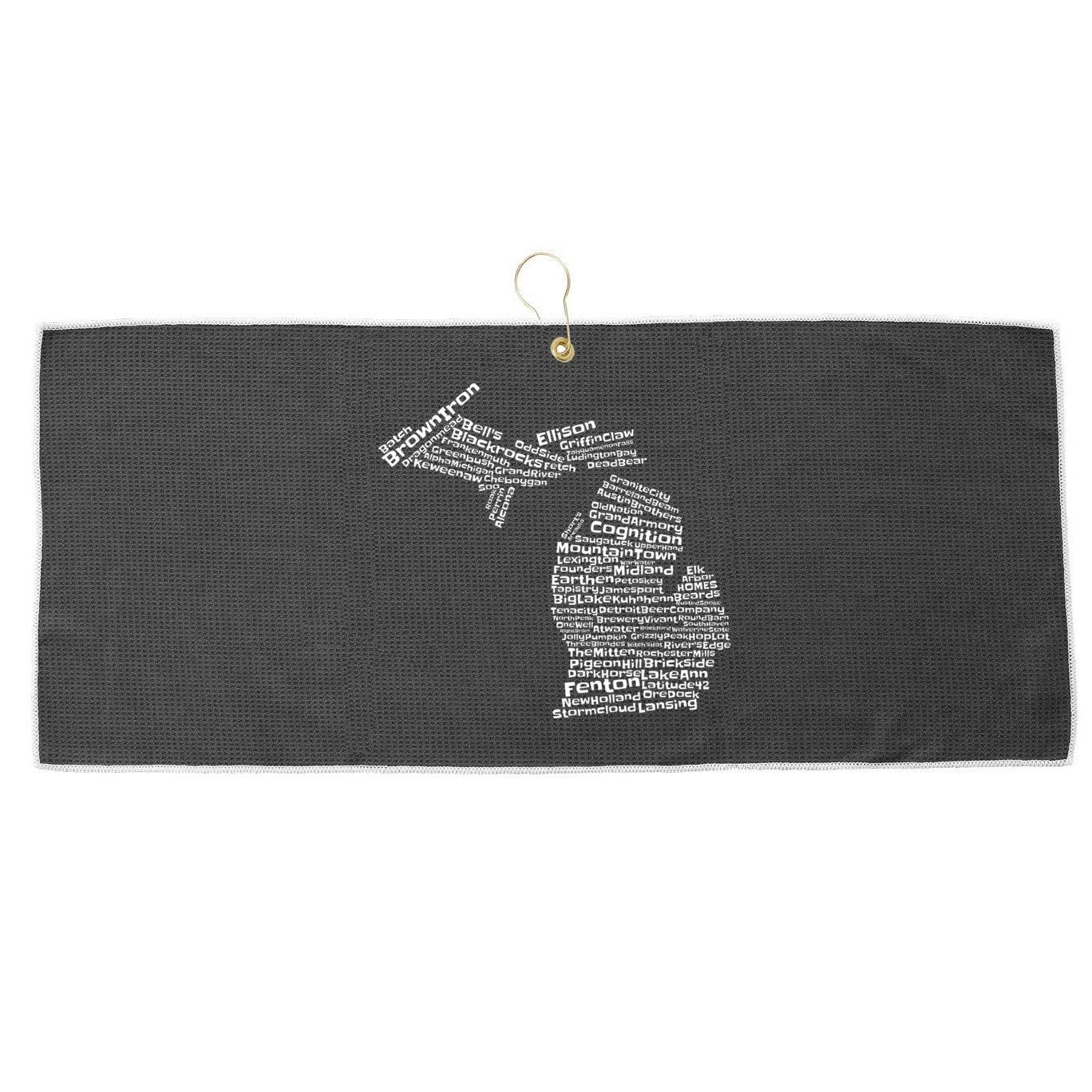 Drink Local Michigan Breweries Large Microfiber Waffle Golf Towel