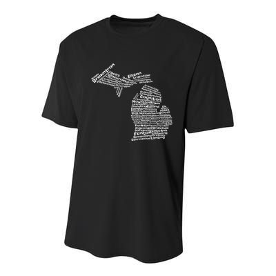 Drink Local Michigan Breweries Youth Performance Sprint T-Shirt