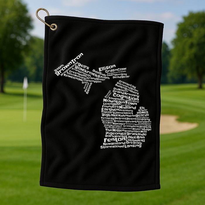 Drink Local Michigan Breweries Golf Towel