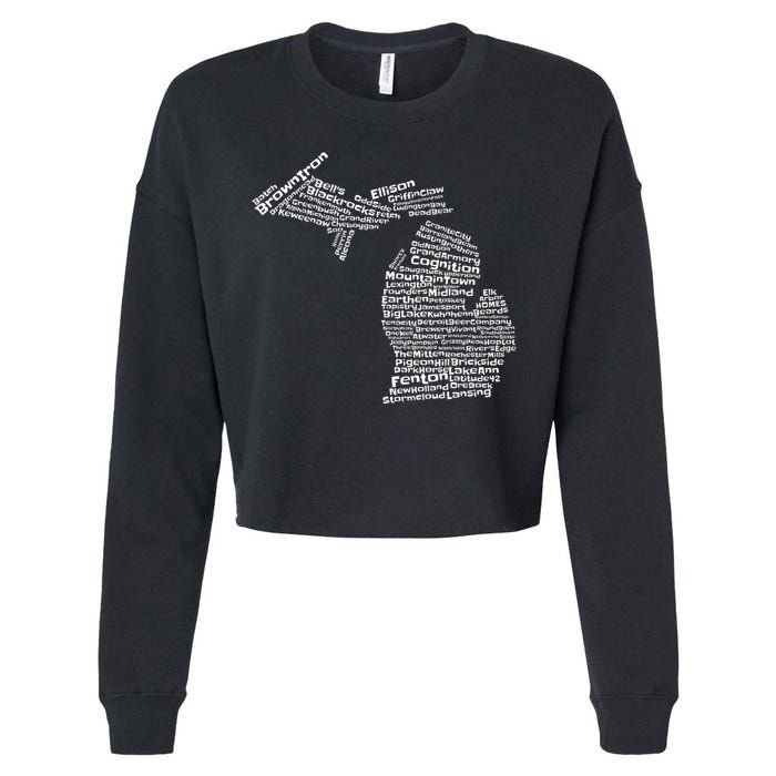 Drink Local Michigan Breweries Cropped Pullover Crew