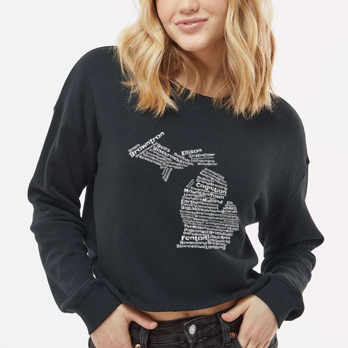 Drink Local Michigan Breweries Cropped Pullover Crew