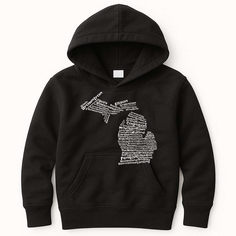 Drink Local Michigan Breweries Kids Hoodie