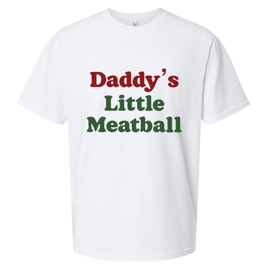 Daddy Little Meatball Italian Funny Daddy Little Meatball Father’s Day Sueded Cloud Jersey T-Shirt