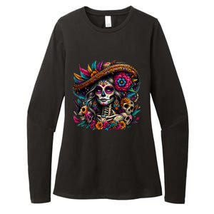 De Los Muertos La Catrina Day Of The Dead Sugar Skull Women Womens CVC Long Sleeve Shirt