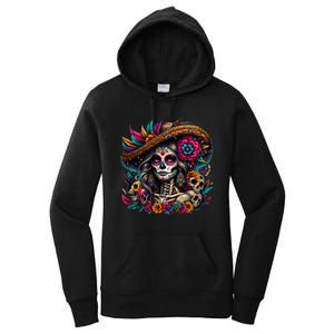 De Los Muertos La Catrina Day Of The Dead Sugar Skull Women Women's Pullover Hoodie