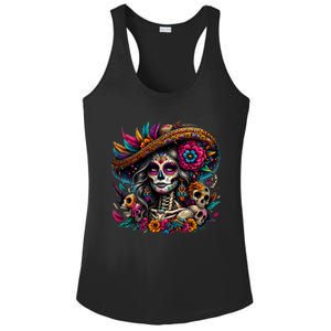 De Los Muertos La Catrina Day Of The Dead Sugar Skull Women Ladies PosiCharge Competitor Racerback Tank