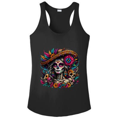 De Los Muertos La Catrina Day Of The Dead Sugar Skull Women Ladies PosiCharge Competitor Racerback Tank