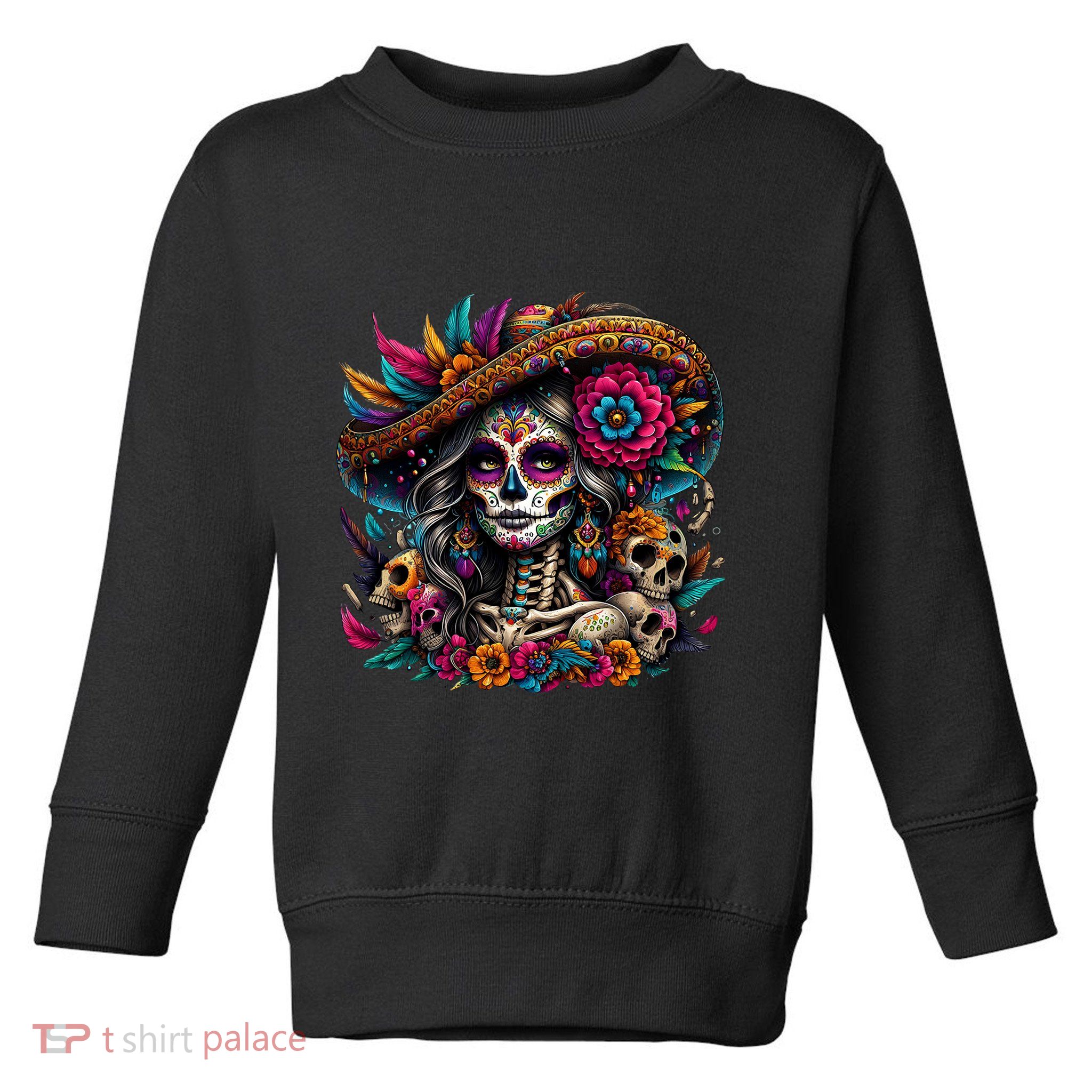 De Los Muertos La Catrina Day Of The Dead Sugar Skull Women Toddler Sweatshirt