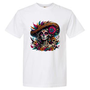 De Los Muertos La Catrina Day Of The Dead Sugar Skull Women Garment-Dyed Heavyweight T-Shirt