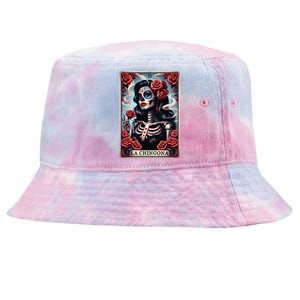 De Los Muertos La Chingona Tarot Card Day Of The Dead Women Gift Tie-Dyed Bucket Hat