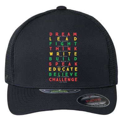 Dream Like Martin Lead Like Harriet Black History Month Flexfit Unipanel Trucker Cap