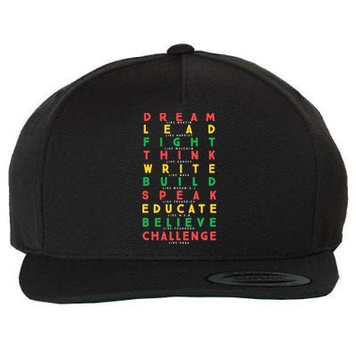 Dream Like Martin Lead Like Harriet Black History Month Wool Snapback Cap