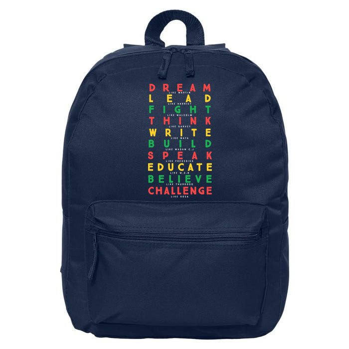 Dream Like Martin Lead Like Harriet Black History Month 16 in Basic Backpack