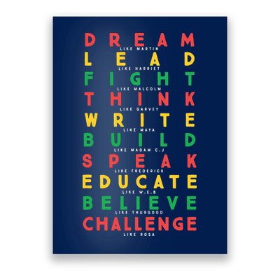 Dream Like Martin Lead Like Harriet Black History Month Poster
