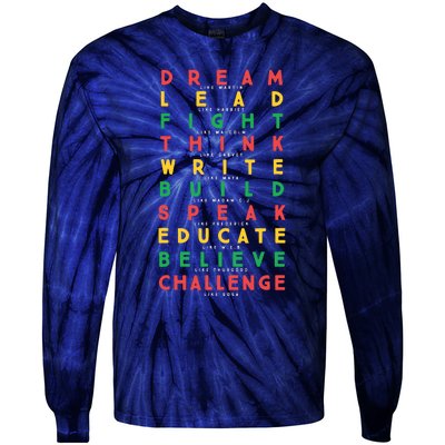 Dream Like Martin Lead Like Harriet Black History Month Tie-Dye Long Sleeve Shirt