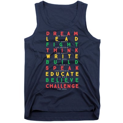 Dream Like Martin Lead Like Harriet Black History Month Tank Top