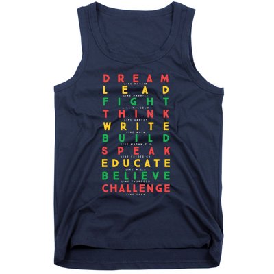 Dream Like Martin Lead Like Harriet Black History Month Tank Top