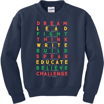 Dream Like Martin Lead Like Harriet Black History Month Kids Sweatshirt