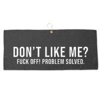DonT Like Me Fuck Off! Problem Solved Funny Large Microfiber Waffle Golf Towel