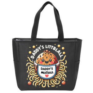 Daddys Little Meatball Cute Gift Zip Tote Bag