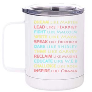 Dream Like Martin Inspirational Black History Influential Cool Gift 12 oz Stainless Steel Tumbler Cup