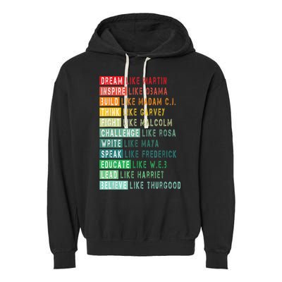 Dream Like Martin Fight Like Malcolm Inspire Like Obama TShirt Garment-Dyed Fleece Hoodie