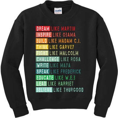 Dream Like Martin Fight Like Malcolm Inspire Like Obama TShirt Kids Sweatshirt