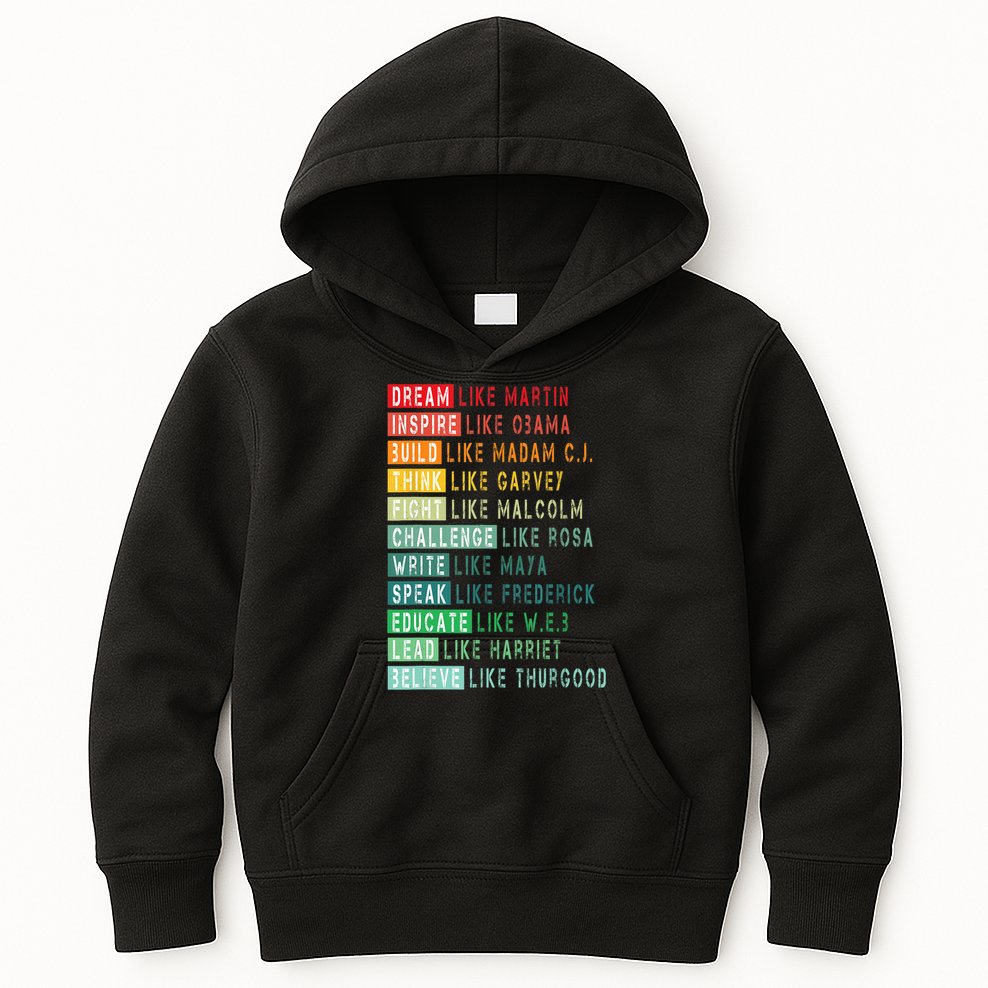 Dream Like Martin Fight Like Malcolm Inspire Like Obama TShirt Kids Hoodie
