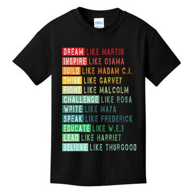 Dream Like Martin Fight Like Malcolm Inspire Like Obama TShirt Kids T-Shirt
