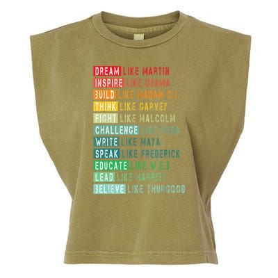 Dream Like Martin Fight Like Malcolm Inspire Like Obama TShirt Garment-Dyed Women's Muscle Tee