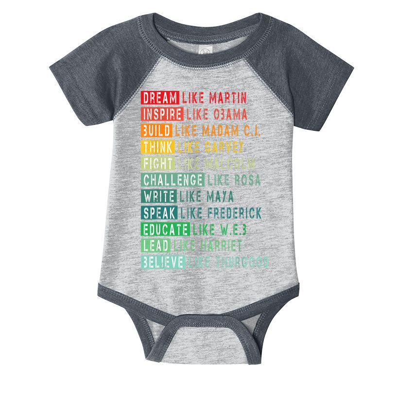 Dream Like Martin Fight Like Malcolm Inspire Like Obama TShirt Infant Baby Jersey Bodysuit