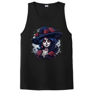 De Los Muertos La Catrina Day Of The Dead Sugar Skull Women PosiCharge Competitor Tank