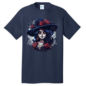 De Los Muertos La Catrina Day Of The Dead Sugar Skull Women Tall T-Shirt